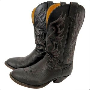 Nocona Size 9 Cowhide & Leather Cowboy Boots - Vintage